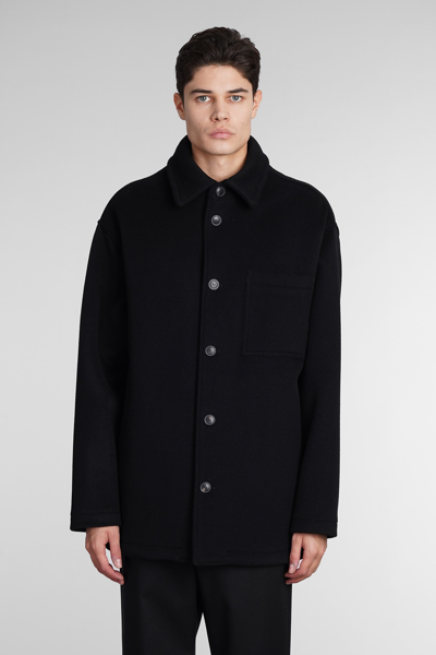 Emporio Armani Casual Jacket In Black Wool