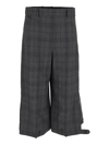 BALENCIAGA CHECKED DECONSTRUCTED LONG SHORTS