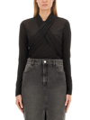 Isabel Marant Resly Draped Stretch-jersey Top In Nero