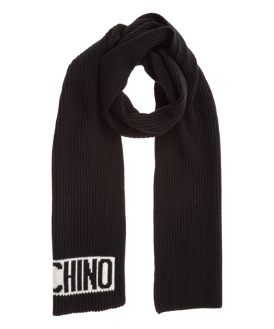 Moschino Wool Scarf In Black