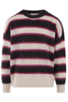 Isabel Marant Stripe Detailed Crewneck Jumper In Neutrals/black