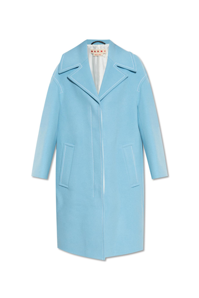 Marni Oversize Coat In Light Blue