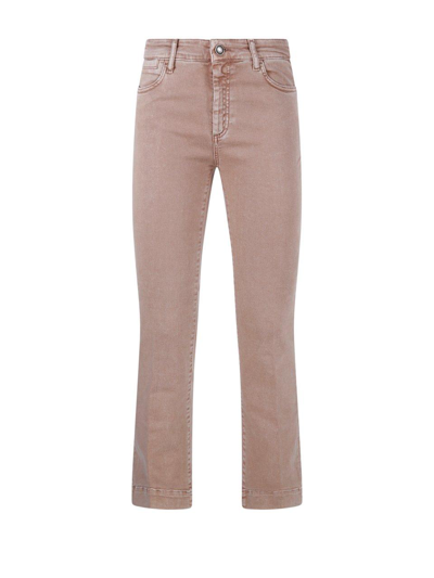 Sportmax Button Detailed Straight Leg Jeans In Sand