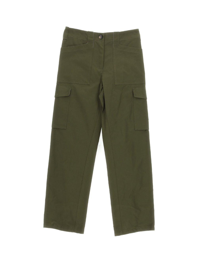 Rabanne Paco  High Waist Straight Leg Pants In Green