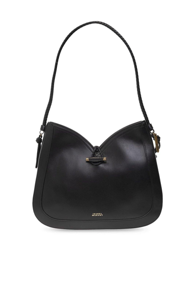 Isabel Marant Vigo Leather Hobo Shoulder Bag In Black