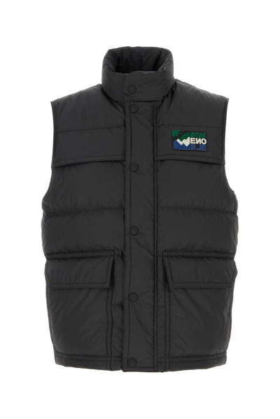Moncler Lgoo-patch Padded Gilet In Black