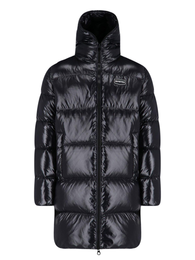 Duvetica Tivo Logo Patch Zip-up Down Jacket In Black