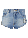 AREA DISTRESSED CRYSTAL DENIM SHORTS