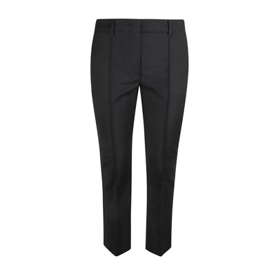 Sportmax High Waist Straight Leg Cropped Trousers In Black