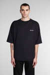 Palm Angels Man T-shirt White Size M Cotton In Black