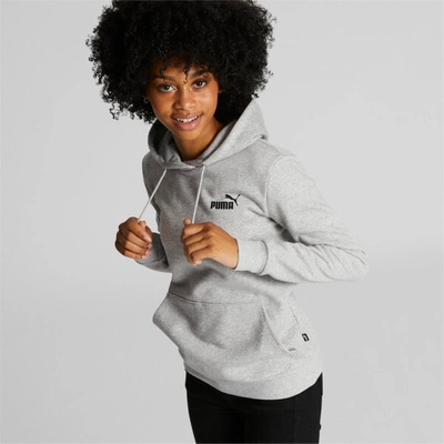 Puma Essentials Small Logo Women's Hoodie In Light Gray Heather