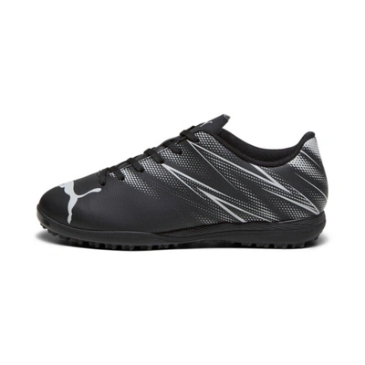 Puma Attacanto Turf Trainer Kids' Soccer Cleats Shoes In Black-silver Mist