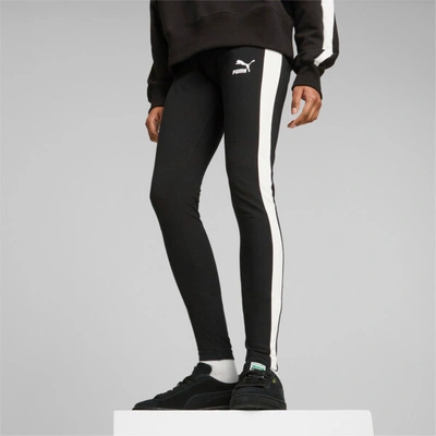 Puma Iconic T7 Mid-rise Women's Leggings In Black