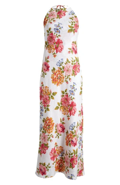 Reformation Women's Seila Floral Linen Halter Maxi Dress In Giverny
