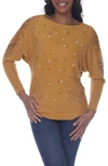 RAIN AND ROSE RAIN AND ROSE EMBELLISHED DOLMAN SLEEVE SWEATER