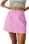 Free People Ray Cotton Corduroy Miniskirt In Pink Frosting