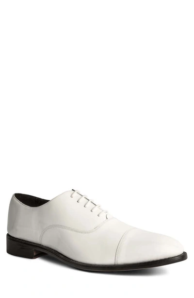 Anthony Veer Men's Clinton Tux Cap-toe Oxford Dress Shoes In White