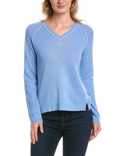 Alashan Cashmere Hannah Whipstitch Cashmere Sweater In Blue