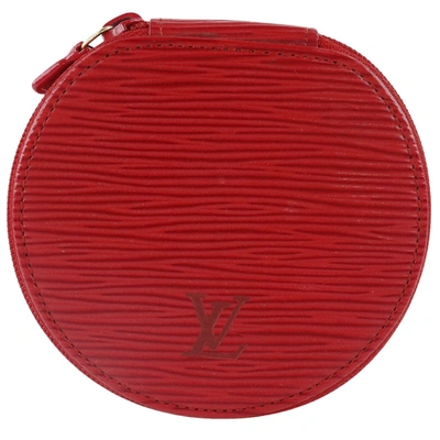 Pre-owned Louis Vuitton Ecrin Leather Clutch Bag () In Red