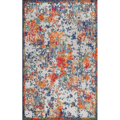 Superior Abstract Splatter Modern Polypropylene Indoor/outdoor Area Rug