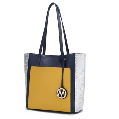 Mkf Collection By Mia K Leah Vegan Leather Color-block Women's Tote Bag In Yellow