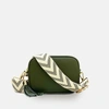 Apatchy London Olive Green Leather Crossbody Bag With Gold Chain Strap In Green