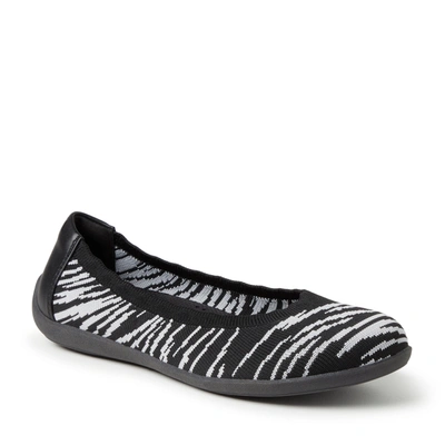 Dearfoams Womens Misty Ballet Flat In Black/white