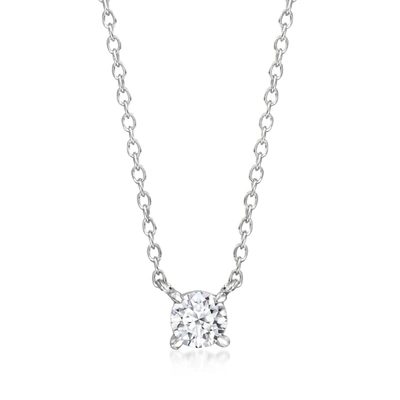 Ross-simons Lab-grown Diamond Solitaire Necklace In Sterling Silver In Multi