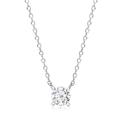 Ross-simons Lab-grown Diamond Solitaire Necklace In Sterling Silver In Multi