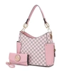 Mkf Collection By Mia K Penelope Circular Print Vegan Leather Women's Shoulder Bag Witch Matching Wallet - 2 Pieces In Pink