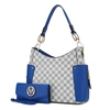Mkf Collection By Mia K Penelope Circular Print Vegan Leather Women's Shoulder Bag Witch Matching Wallet - 2 Pieces In Grey