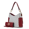 Mkf Collection By Mia K Penelope Circular Print Vegan Leather Women's Shoulder Bag Witch Matching Wallet - 2 Pieces In Red