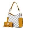 Mkf Collection By Mia K Penelope Circular Print Vegan Leather Women's Shoulder Bag Witch Matching Wallet - 2 Pieces In Yellow
