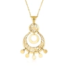 Ross-simons Italian 14kt Yellow Gold Filigree Pendant Necklace In Gold