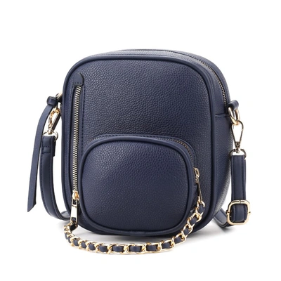 Mkf Collection By Mia K Winona Vegan Leather Women's Crossbody Bag In Blue