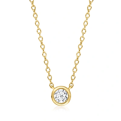 Ross-simons Bezel-set Lab-grown Diamond Necklace In 18kt Gold Over Sterling In Multi