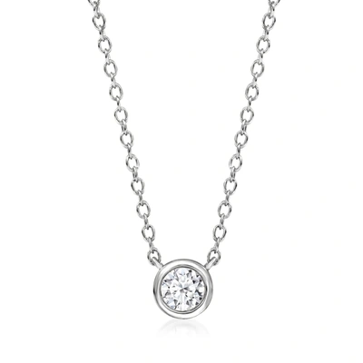 Ross-simons Bezel-set Lab-grown Diamond Necklace In Sterling Silver In Multi