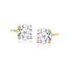 Ross-simons Lab-grown Diamond Stud Earrings In 18kt Gold Over Sterling In White