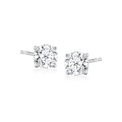 ROSS-SIMONS LAB-GROWN DIAMOND STUD EARRINGS IN STERLING SILVER