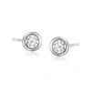 Ross-simons Bezel-set Lab-grown Diamond Stud Earrings In Sterling Silver In White