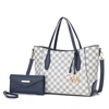 Mkf Collection By Mia K Gianna Vegan Leather Women's Tote With Matching Wallet - 2 Pieces In Blue