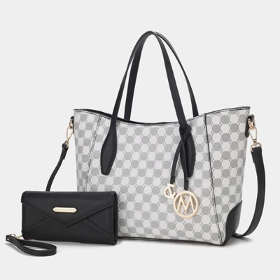 Mkf Collection By Mia K Gianna Vegan Leather Women's Tote With Matching Wallet - 2 Pieces In Black