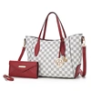 Mkf Collection By Mia K Gianna Vegan Leather Women's Tote With Matching Wallet - 2 Pieces In Red