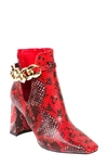Ninety Union Rye Snake Print Boot In Red Snake