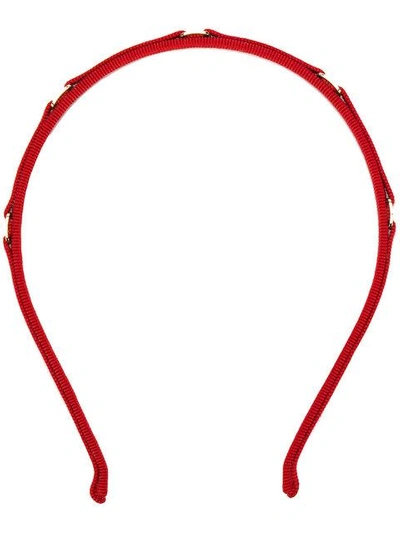 Ferragamo Logo雕刻发箍 In Red