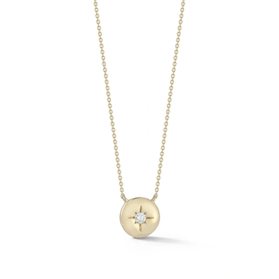 Dana Rebecca Designs Cynthia Rose Starburst Disc Necklace In Yellow Gold