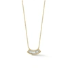 Dana Rebecca Designs Sadie Pearl Channel Set Baguette Fan Necklace In Yellow Gold