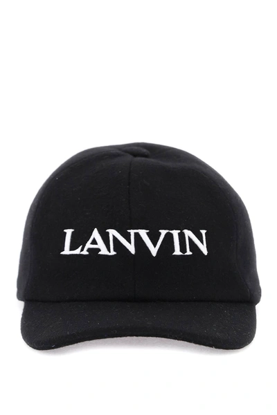 Lanvin Baseballkappe Mit Logo-stickerei In Black