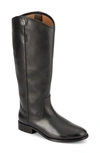 Frye Melissa Button Leather Tall Riding Boots In Black Crust Laredo