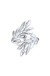 Bling Jewelry Ivy Vine Sterling Silver Bypass Ring In Silver